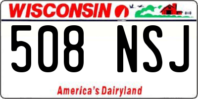 WI license plate 508NSJ