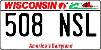 WI license plate 508NSL