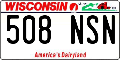 WI license plate 508NSN