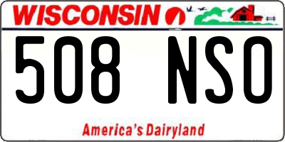 WI license plate 508NSO