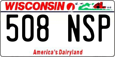 WI license plate 508NSP