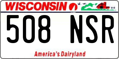 WI license plate 508NSR