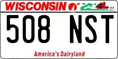 WI license plate 508NST