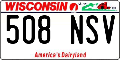 WI license plate 508NSV