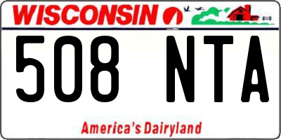 WI license plate 508NTA