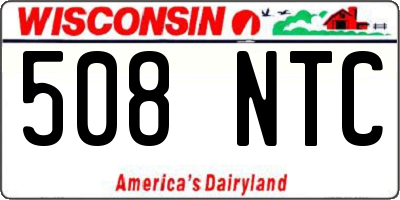 WI license plate 508NTC
