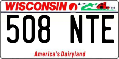 WI license plate 508NTE