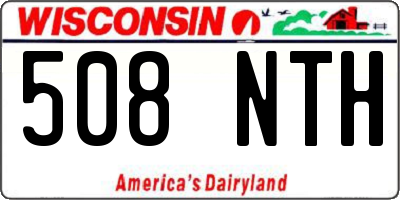 WI license plate 508NTH