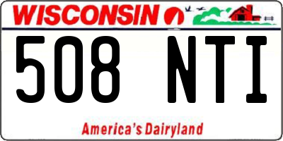WI license plate 508NTI