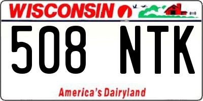 WI license plate 508NTK