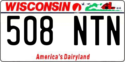 WI license plate 508NTN