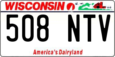 WI license plate 508NTV