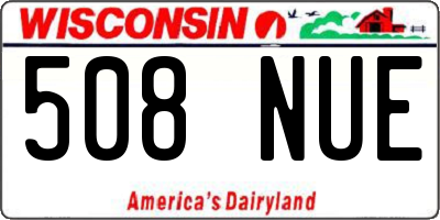 WI license plate 508NUE