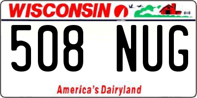 WI license plate 508NUG