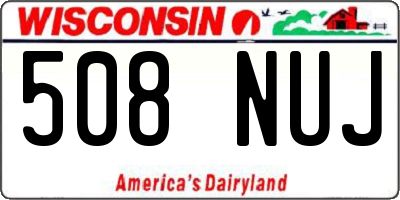 WI license plate 508NUJ