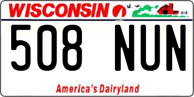 WI license plate 508NUN