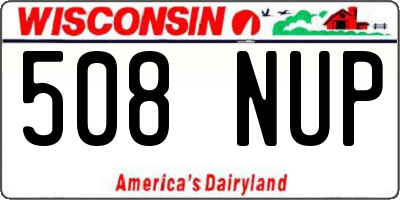 WI license plate 508NUP