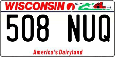 WI license plate 508NUQ
