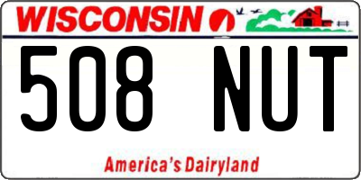 WI license plate 508NUT