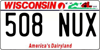 WI license plate 508NUX