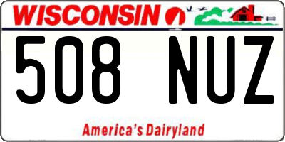 WI license plate 508NUZ