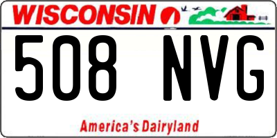 WI license plate 508NVG