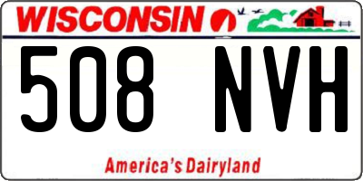 WI license plate 508NVH
