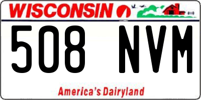 WI license plate 508NVM