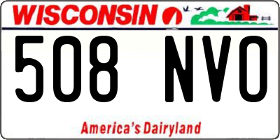 WI license plate 508NVO