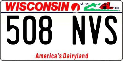 WI license plate 508NVS