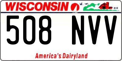 WI license plate 508NVV