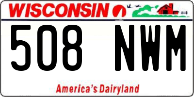 WI license plate 508NWM