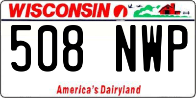 WI license plate 508NWP
