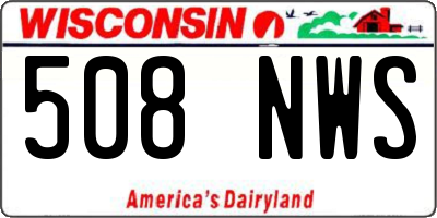 WI license plate 508NWS