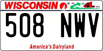 WI license plate 508NWV