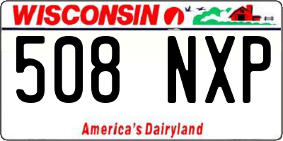 WI license plate 508NXP