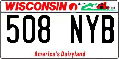 WI license plate 508NYB