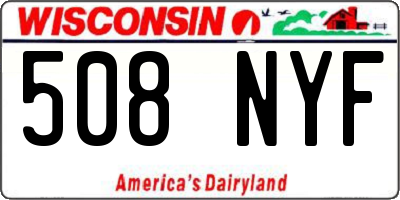 WI license plate 508NYF