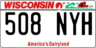 WI license plate 508NYH