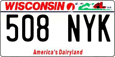 WI license plate 508NYK
