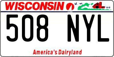 WI license plate 508NYL