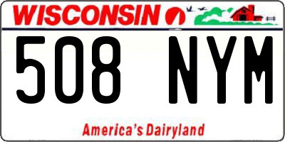 WI license plate 508NYM