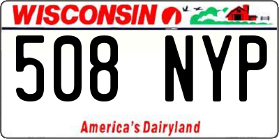 WI license plate 508NYP