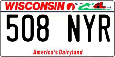 WI license plate 508NYR