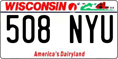 WI license plate 508NYU