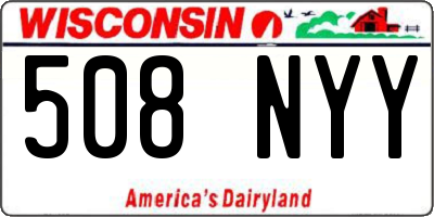 WI license plate 508NYY