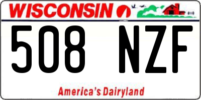 WI license plate 508NZF