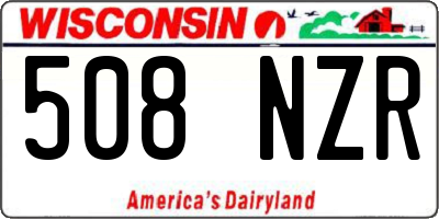 WI license plate 508NZR