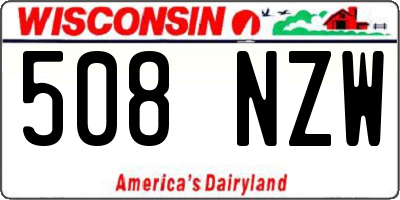 WI license plate 508NZW