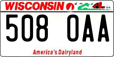 WI license plate 508OAA
